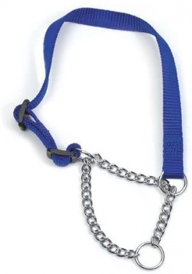 Ancol Nylon & Chain Check Blue Collar 55-75cm RRP 7.49 CLEARANCE XL 3.99